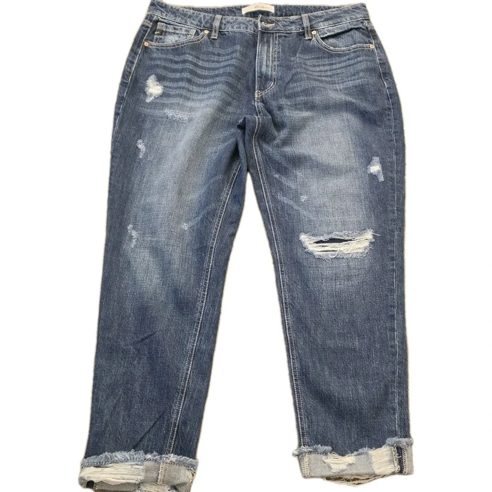 Kancan‎ Dark Wash Jeans Hi Distressing Size 13 / 30  Thrashed